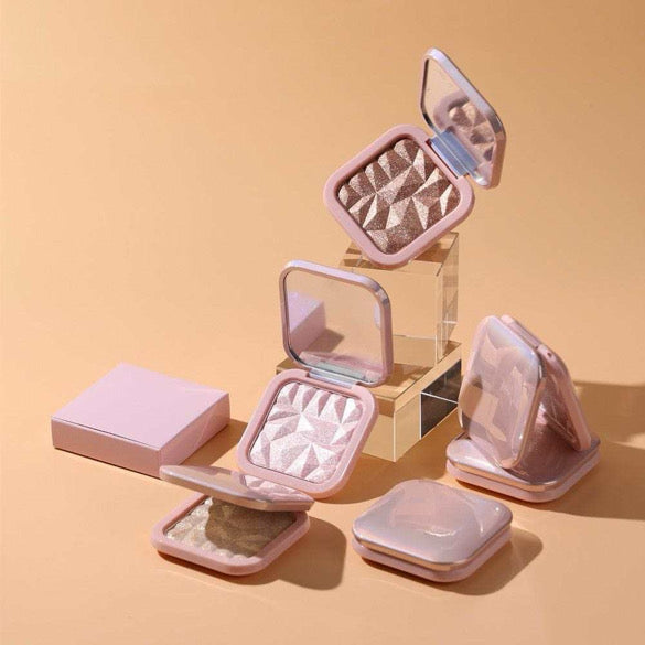 Customized Pink Pressed Face Highlighter Palettes