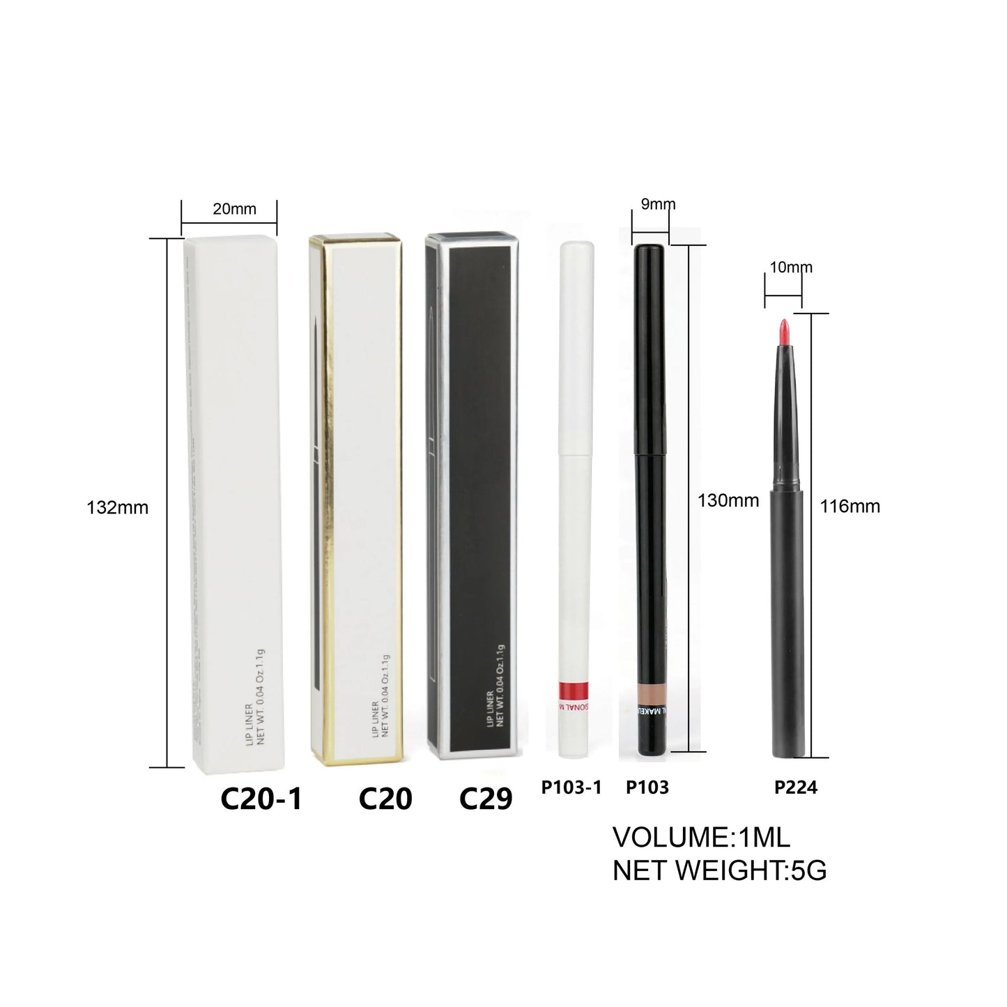 Private Label Waterproof Twist Lip Liners