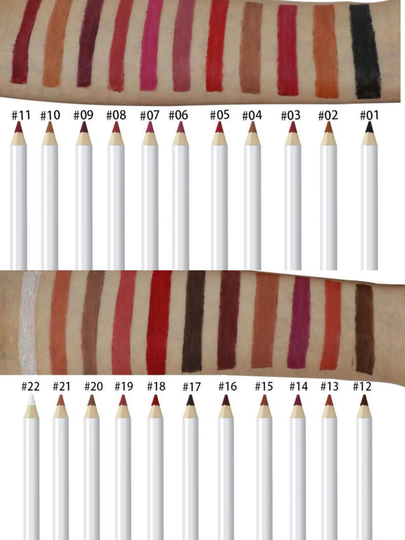 Lip Liner Samples (Pink/White/Black)