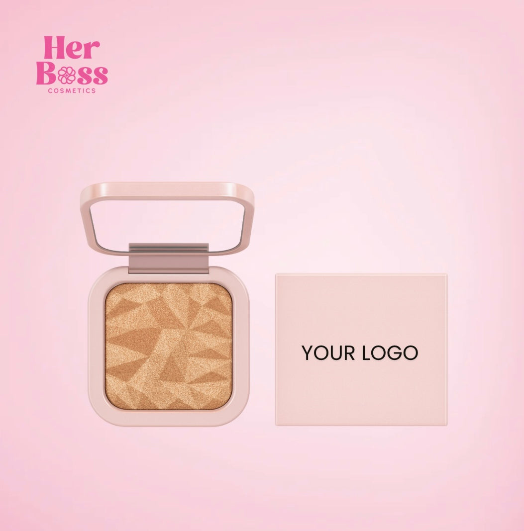 Customized Pink Pressed Face Highlighter Palettes