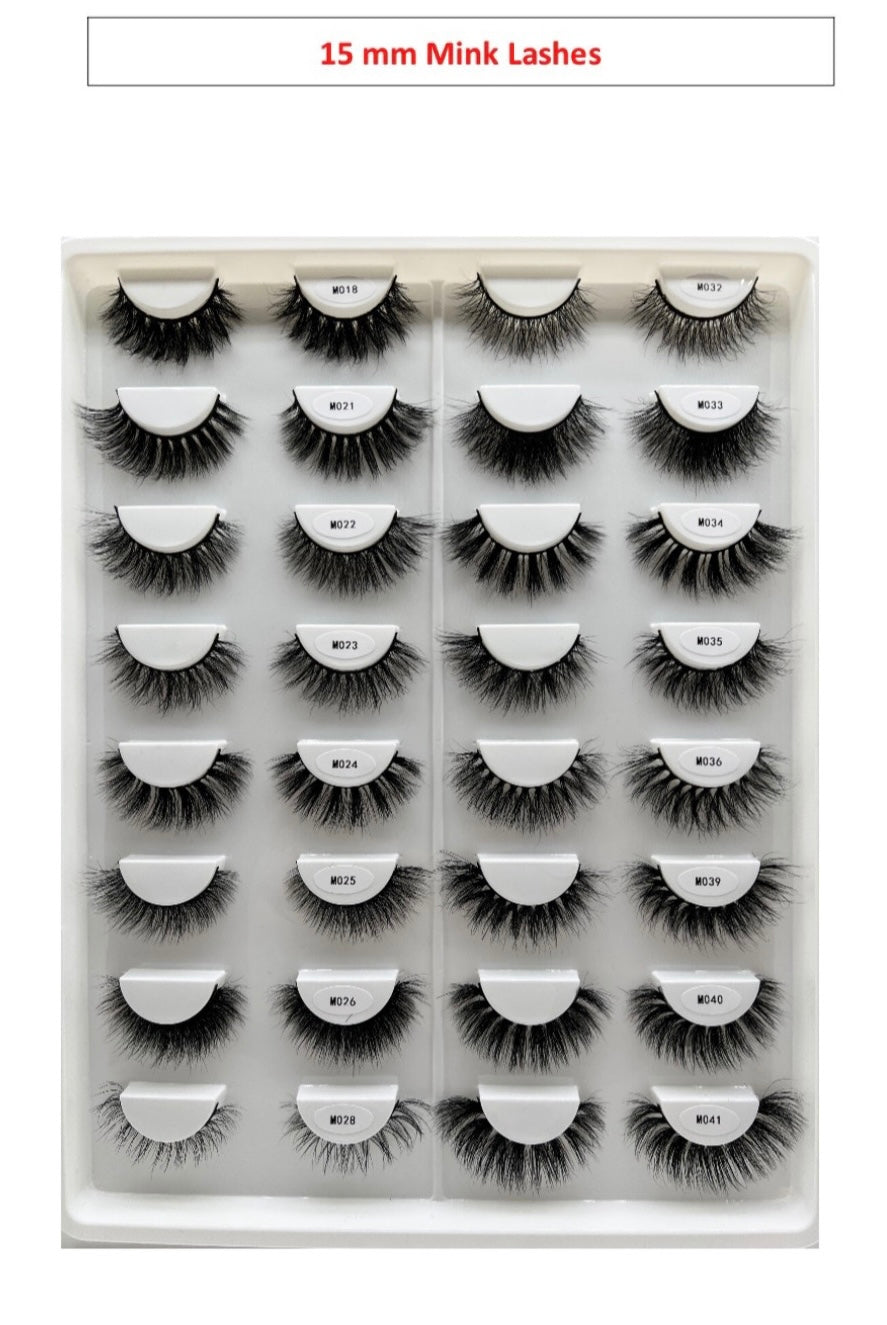 WHOLESALE MINK LASHES (15MM-25MM)