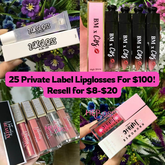 SALE - 25 Private Label Lipglosses | Start a Business under $100