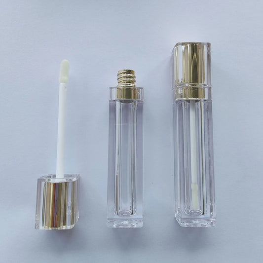 Customized 6ml Gold Empty Square Lipgloss Tubes