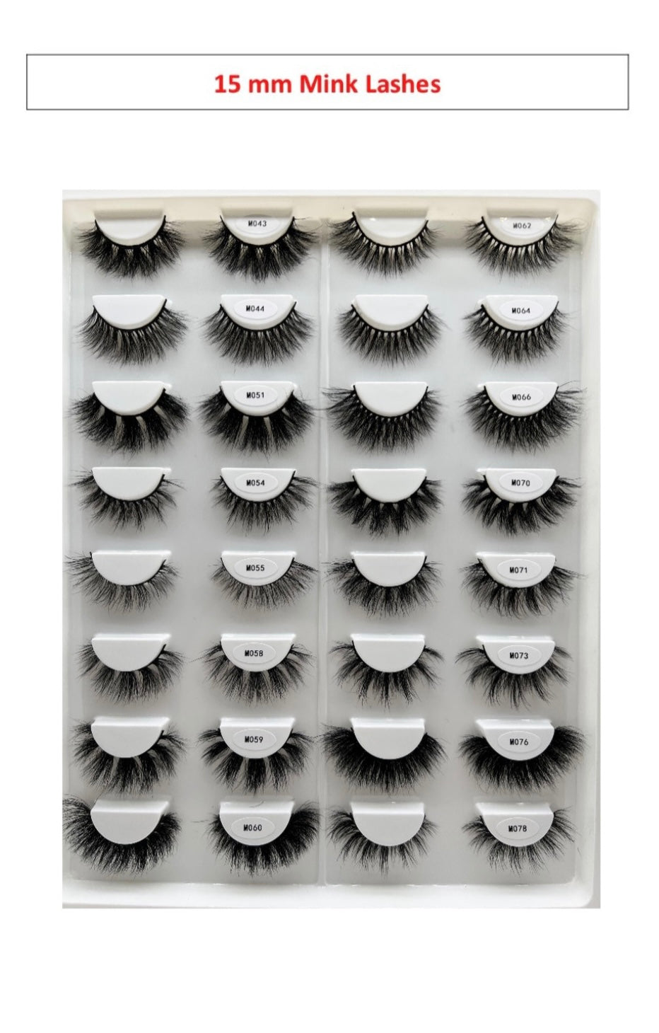 Wholesale Lashes w/ Customized Paper Boxes (15MM-23MM)